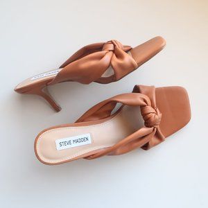 Steve Madden | Shoes | Steve Madden Athena Tan Brown Mules Heels Slides Sandals  Shoes Size 1 | Poshmark